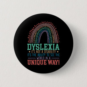 Macaron Rond 5 Cm Dyslexie Ce N'Est Pas Un Handicap Dyslexie Sensibi