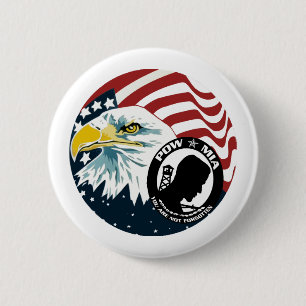 Macaron Rond 5 Cm Eagle américain POW-MIA