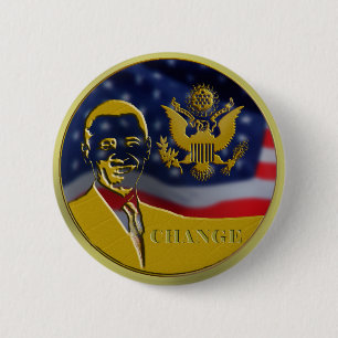 Macaron Rond 5 Cm Eagle, Obama, changement - customisé