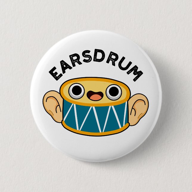 Macaron Rond 5 Cm Earsdrum Funny Drummer Eardrum Pun (Devant)