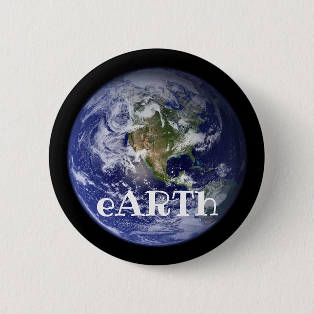 Macaron Rond 5 Cm eARTh (modifier les mots) (Devant)