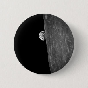 Macaron Rond 5 Cm "Earth-Rise", première photo de l'espace