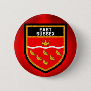 Macaron Rond 5 Cm East Sussex Flag
