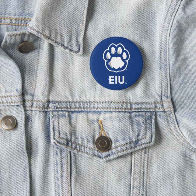 Macaron Rond 5 Cm Eastern Illinois Panthers Empreinte de patte & EIU (En situation)