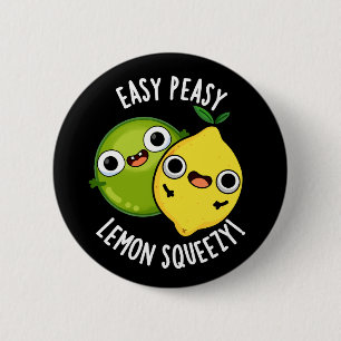Macaron Rond 5 Cm Easy Peasy Lemon Squeezy Funny Fruit Pun Dark BG
