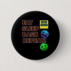 Macaron Rond 5 Cm Eat Sleep Dash Répéter Video Game Géométrie Vidéo 