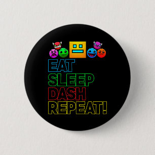 Macaron Rond 5 Cm Eat Sleep Dash Répéter Video Game Géométrie Vidéo 