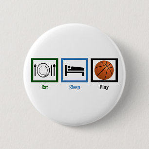 Macaron Rond 5 Cm Eat Sleep Jouer Au Basket