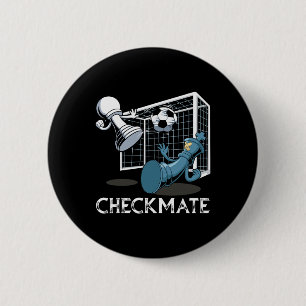 Macaron Rond 5 Cm Échec et mat de football aux échecs