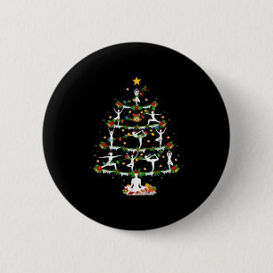 Macaron Rond 5 Cm Éclairage de Noël amateur de yoga Arbre de Noël de