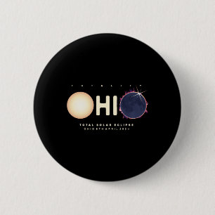 Macaron Rond 5 Cm Eclipse 2024 Ohio Total Eclipse Astronomie Graphiq
