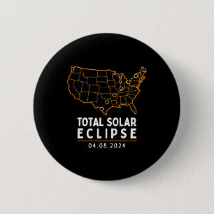Macaron Rond 5 Cm Eclipse 2024 Party America Totalité Total Usa Cart