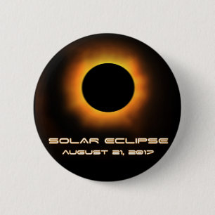 Macaron Rond 5 Cm Éclipse solaire