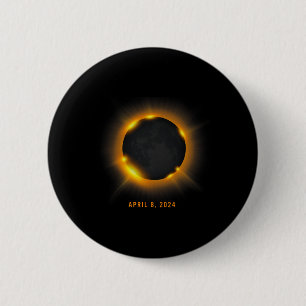 Macaron Rond 5 Cm Éclipse solaire 2024