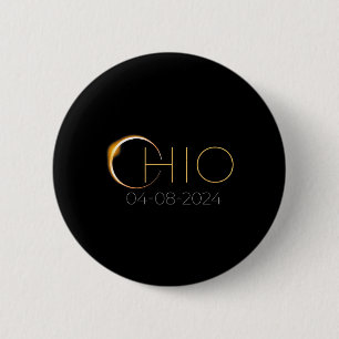 Macaron Rond 5 Cm Éclipse solaire 2024 État Ohio Total Éclipse solai