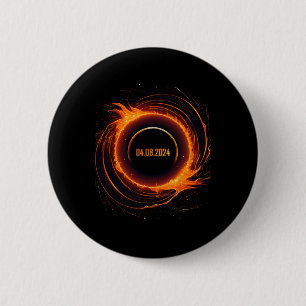 Macaron Rond 5 Cm Éclipse solaire 2024 Total Éclipse solaire