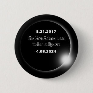 Macaron Rond 5 Cm Éclipse solaire double datée 2024 & 2017