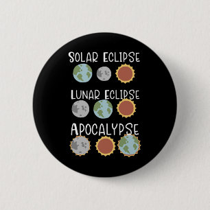 Macaron Rond 5 Cm Éclipse Solaire Lunaire Et Apocalypse 8 Avril 2024