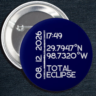 Macaron Rond 5 Cm Éclipse solaire personnalisée 2026