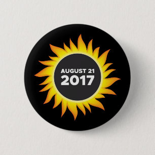Macaron Rond 5 Cm Éclipse solaire totale - 08.21.2017