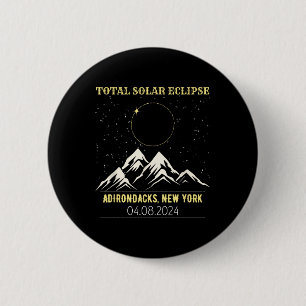 Macaron Rond 5 Cm Éclipse solaire totale de New York 2024