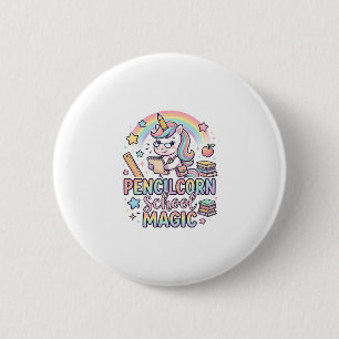 Macaron Rond 5 Cm École de licorne Pencilcorn Magie Autocollant ador