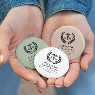 Macaron Rond 5 Cm École de soins infirmiers de la RN personnalisée É