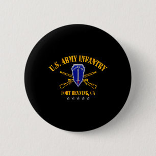 Macaron Rond 5 Cm École d'infanterie Fort Benning Vétéran patriotiqu