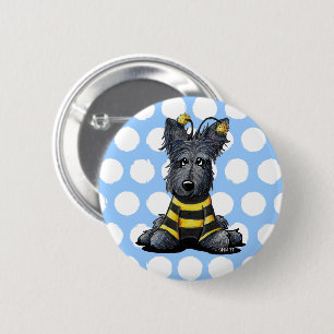 Macaron Rond 5 Cm Ecosse Chien Bee