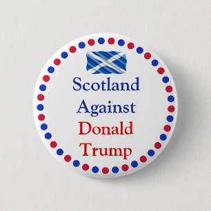 Macaron Rond 5 Cm Ecosse contre Donald Trump Button