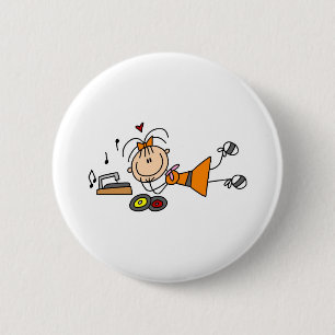 Macaron Rond 5 Cm Écouter le bouton de tourne-disque