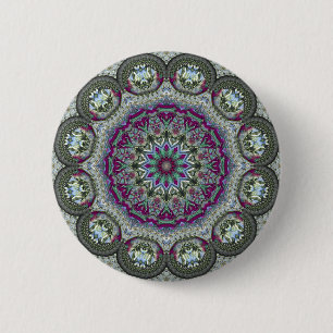 Macaron Rond 5 Cm Écran vintage - Paisley