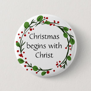 Macaron Rond 5 Cm Écriture chrétienne de Noël Sticker Écriture