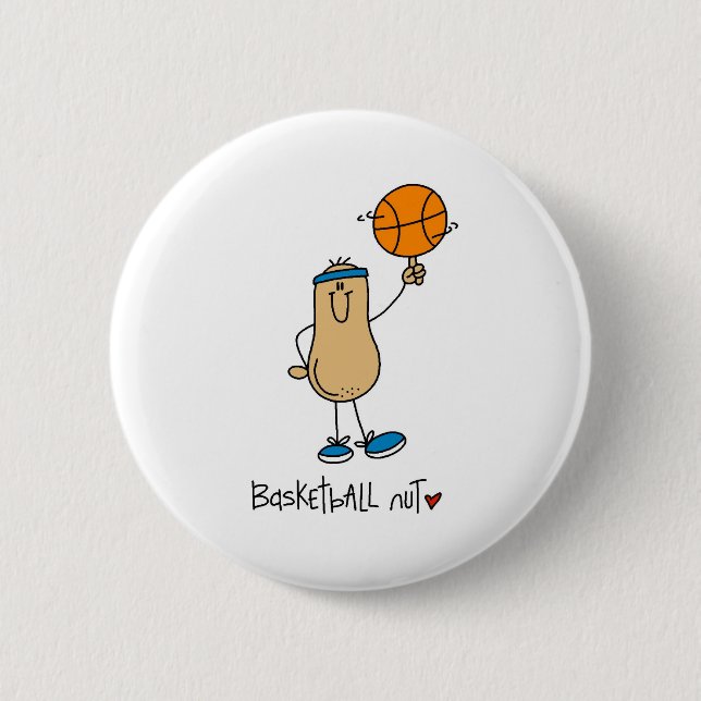 Macaron Rond 5 Cm Écrou de basket-ball (Devant)