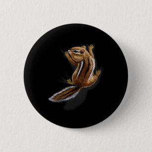 Macaron Rond 5 Cm Écureuil grimpant, tamia joueur