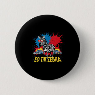Macaron Rond 5 Cm Ed le zèbre drôle 2025 Aventure Rétro Vintage 1