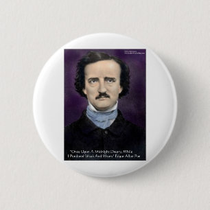 Macaron Rond 5 Cm Edgar Allan Poe "Le Corbeau" Citations Cadeaux & C