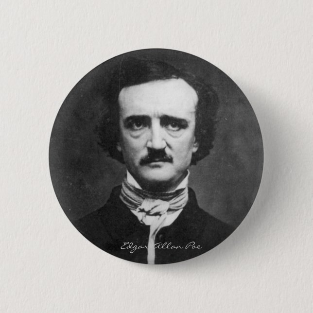 Macaron Rond 5 Cm Edgar Allan Poe Portrait (Devant)