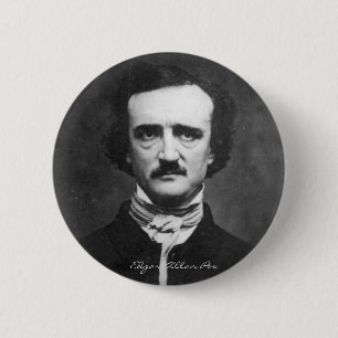Macaron Rond 5 Cm Edgar Allan Poe Portrait
