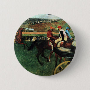 Macaron Rond 5 Cm Edgar Degas, aux courses