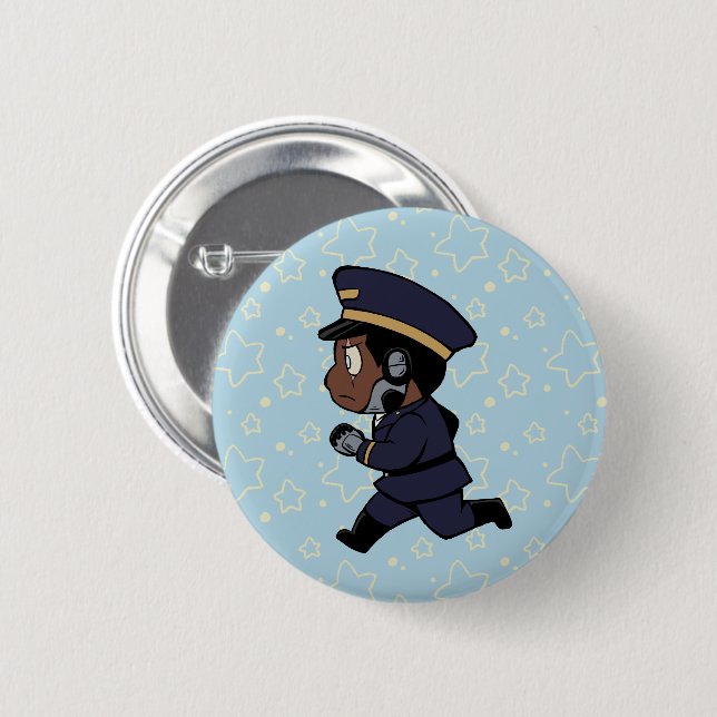 Macaron Rond 5 Cm Edin Running - Deuxième bouton de contact (Devant & derrière)