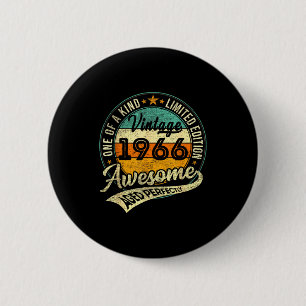 Macaron Rond 5 Cm Édition limitée Vintage 1966 60 ans 60e anniversai