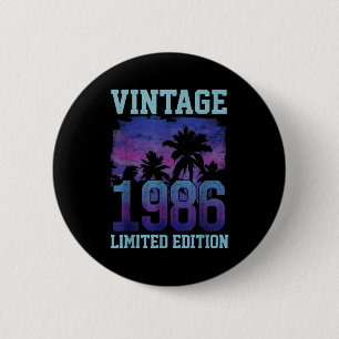 Macaron Rond 5 Cm Édition limitée Vintage 1986 40e anniversaire 40 a