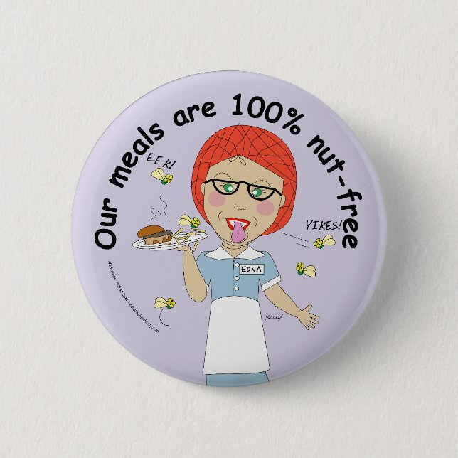 Macaron Rond 5 Cm Edna The Lunch Lady Cartoons (Devant)