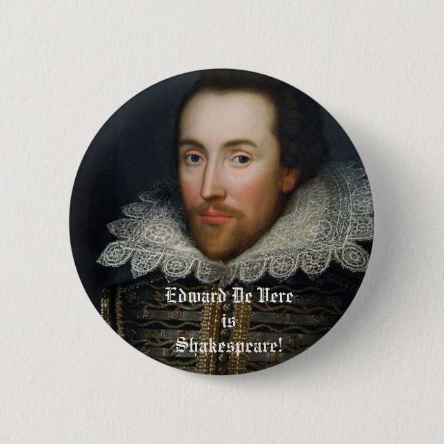 Macaron Rond 5 Cm Edouard De Vere est Shakespeare ! (Devant)