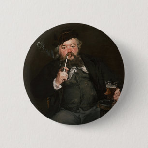 Macaron Rond 5 Cm Edouard Manet - Un bon verre de bière / Le bon boc