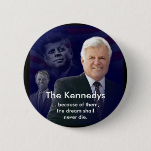 Macaron Rond 5 Cm Edouard (Ted) Kennedy avec la pince de Jack et