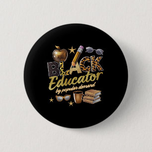 Macaron Rond 5 Cm Éducateur noir par demande populaire Histoire noir