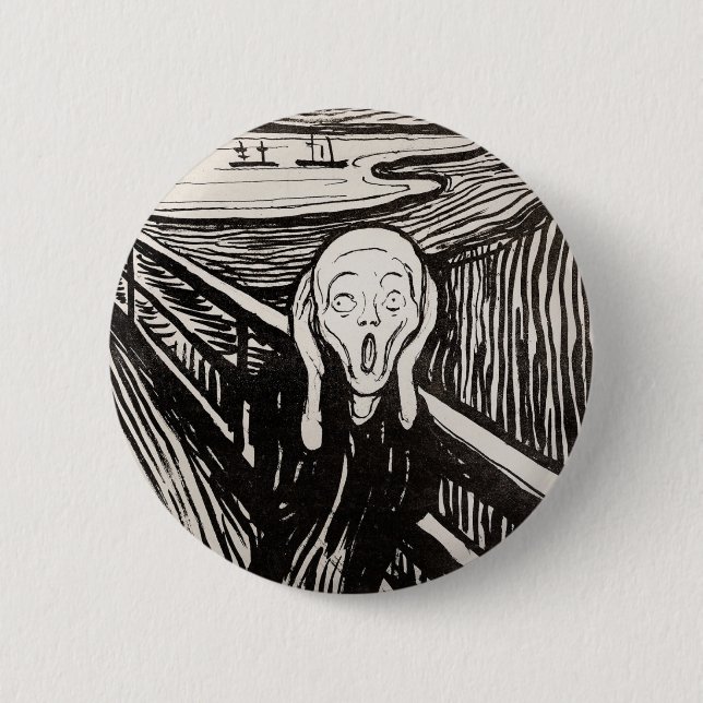 Macaron Rond 5 Cm Edvard Munch La Lithographie De Cri Imprimer Célèb (Devant)