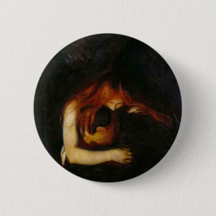 Macaron Rond 5 Cm Edvard Munch - vampire